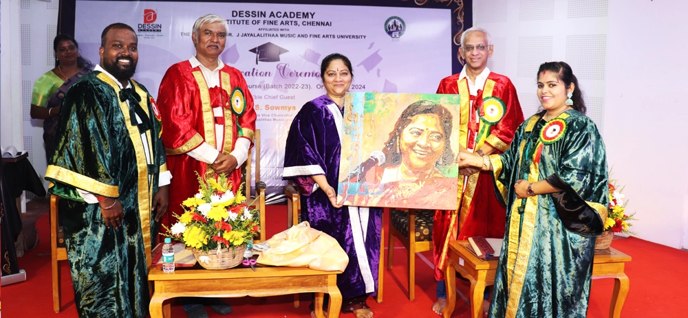 Dessin Academy, Dessin School Of arts, Drawing classes in anna Nagar east, Tamil Nadu DR. J Jayalalithaa music and Fine Arts University vice chancellor Dr. S Sowmya with artist Kalaimamani Trotsky Maruthu, Artist Rama Suresh, Artist R Rajendran, Artist Sudha Rajendran